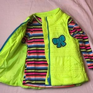young hearts puffer vest and coordinating tee